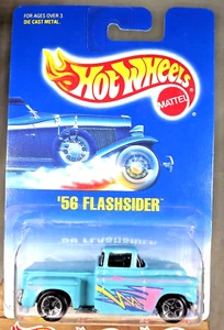1992 Hot Wheels Blue/White Card #136 '56 FLASHSIDER Aqua w/Customized MB-5 Spoke - Picture 1 of 6