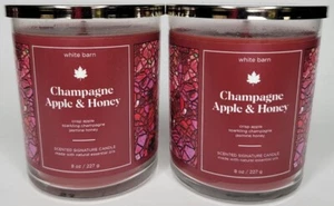BATH & BODY WORKS (LOT OF 2) WHITE BARN CHAMPAGNE APPLE HONEY SCENTED 1 WICK... - Picture 1 of 5