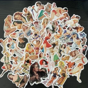 ⭐ 50x Stück Sexy Retro Pin Up Girls  Style Stickerbomb - Aufkleber - Bild 1 von 5