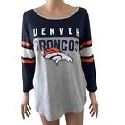 Denver Broncos Tshirt Long Sleeve Womens Large Multicolored Stretch New