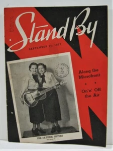 1937 Stand By Magazine De Zurik Sisters Cover WLS Radio Prairie Farmer Chicago - Picture 1 of 2