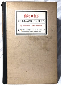 Books in Black or Red - Edmund L Pearson - 1st Macmillan 1923 - Book-Collecting - Imagen 1 de 11