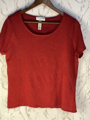 Camisa vintage Covington para mujer roja brillante transparente talla grande (14/16) Foto 1 de 4