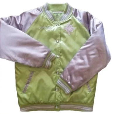 2000-е Disney Динь-Динь Металлический Зеленый Серебряный Девочек Университетский Стиль Куртка L - Изображение 1 из 4