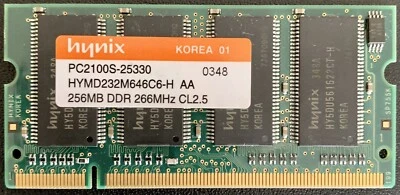 Hynix PC2100S-25330 HYMD232M646C6-H AA 256MB DDR 266MHz  CL2.5 - Image 1 of 2