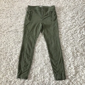 LOFT Ankle Jeans Womens Size 2/26 Mid Rise Skinny Zip Green Stretch Zip Pockets - Picture 1 of 11