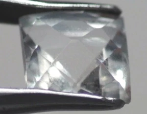 WHITE TOPAZ 9 MM SQUARE CUT CHECKERBOARD TOP ALL NATURAL AAA - Picture 1 of 1