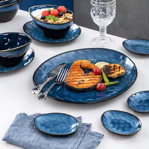 vancasso STARRY 11-Piece Dinnerware Set Stoneware Reactive Glazed Plate Bowl Set - Picture 1 of 14