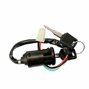 Universal Motorcycle Accessories Rubber Ignition Switch Key Set W/ Wire Harness