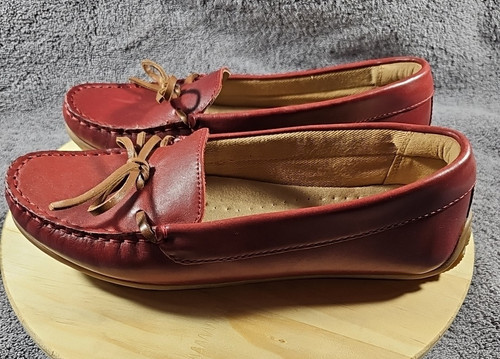Clarks Mocassino Donna Dameo Stile Guida Swing Pelle Rosso 6.5 US