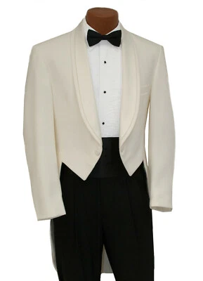 Abrigo Esmoquin Hombre Marfil Oscar de la Renta con Solapas de Mantón Satinado 40R Foto 1 de 3