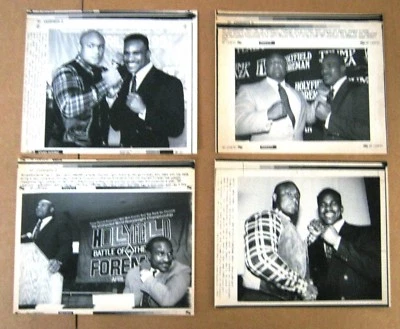  George Forman - Evander Holyfield 复古钢丝拳击照片 - 4 张不同! — 第 1/3 张图片