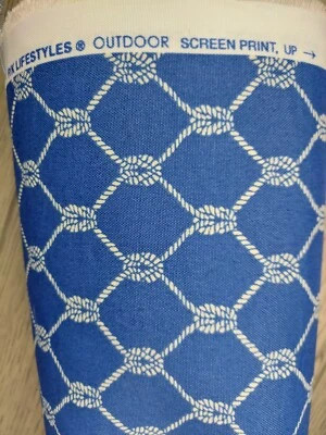 PK Lifestyles 9 Plus Yards of Nautical Maritime Indoor Outdoor Fabric Blue LOT - Image 1 of 3
