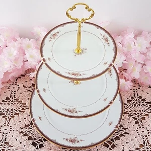 Noritake Bordeaux 3 Tier Cake Stand, Wedding Dessert Cupcake Display Stand Tray - Picture 1 of 15