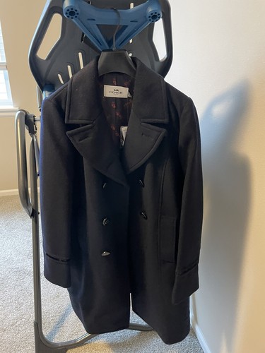 Cappotto Coach Navy Pea Foderato Taglia Large Nuovo