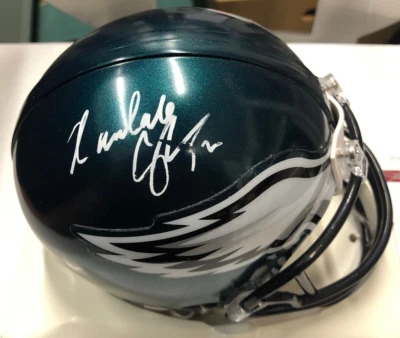 Minicasco firmado por Randall Cunningham Eagles certificado de autenticidad JSA ¡VER PIX! ¡SE VENDE TAL CUAL! Foto 1 de 2