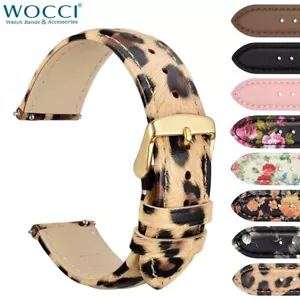 Reloj de pulsera WOCCI estampados de flores cuero genuino correas 18 mm 20 mm 22 mm mujer - Imagen 1 de 60