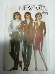 Vintage 1980s New Look Jacket Trousers Sewing Pattern 6468 Multi-size 8-18 UNCUT - Picture 1 of 5