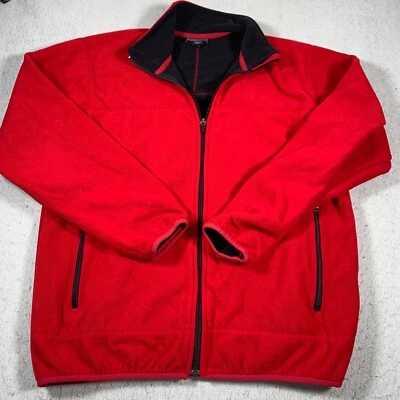 Lands End Jacket Mens Medium Red Full Zip Casual Fleece Regular - Image 1 of 4
