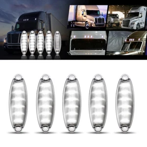 5pcs Amber/White LED Roof Clearance Marker Lights For Freightliner Cascadia - Picture 1 of 14