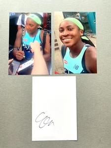 COCO GAUFF Tennis In-person signed Briefkarte 10x15 Autogramm + Fotos - Picture 1 of 1