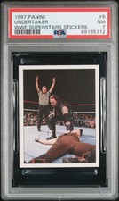1997 Panini WWF Superstars Stickers Undertaker Mankind #5 PSA 7 NM