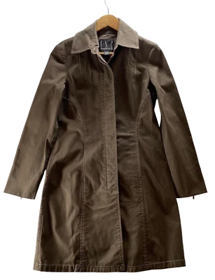 Abrigo de algodón de longitud media INC International Concepts para mujer talla S cuello abotonado Foto 1 de 4