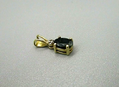 Colgante de oro más de 925 firmado R plata esterlina zafiro diamante .6g Ross Simons Foto 1 de 4