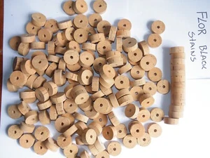 105 CORK RINGS 1 1/4"X1/2" BORE 1/4" FLOR BLACK STAINS - FREE SHIPP WORLWIDE - Picture 1 of 5