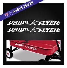 PAIR OF Radio Flyer Stickers WHITE - Little Classic Red Toy Wagon