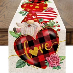 Valentines Day Table Runner 72 Inches Long Red Heart Valentines Table Runner ... - Picture 1 of 8