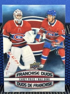 2019-20 UD Tim Hortons CAREY PRICE & MAX DOMI Franchise Duos Canadiens 3D D-3 - Picture 1 of 2