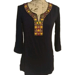 Blusa Charter Club Mujer XS Adorno Detalles Azul Oscuro - Imagen 1 de 8