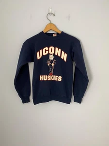 Sudadera Universitaria UConn Huskies Años 80 De Colección Juvenil Mediana 10-12 Pullover Cuello Redondo - Imagen 1 de 9