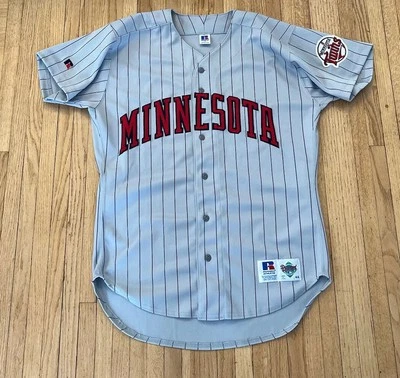 Minnesota Twins Russell Diamond Collection Jersey 44 L Pinstripe Gray MLB VTG 90 - Image 1 of 4