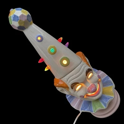 Estatua Cabeza Cerámica Clara Payaso Años 60 16.5" Pastel Kitschy Rara De Colección Años 60 Foto 1 de 4