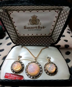 Vintage BRJ Strass Schmuck Smart Set Fifth Avenue mit Orginal Schwarz Samt Box - Bild 1 von 11