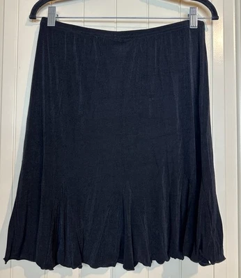 Briggs New York Y2k black ruffle midi skirt Stretch Whymsigoth Fairy Grunge LP - Image 1 of 4