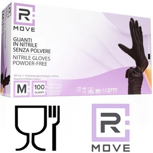 RMOVE 100 Guanti In Nitrile Monouso S M L XL senza polvere no lattice no talco - Imagen 1 de 23