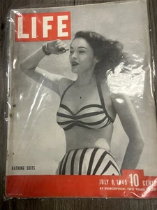 LIFE MAGAZINE JULY 9, 1945 BATHING SUITS GOOD CONDITION - Picture 1 of 1