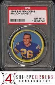 1962 SALADA COINS #48 JON ARNETT RAMS POP 12 PSA 8 - Picture 1 of 2