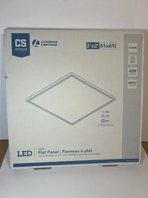 NEW Lithonia Lighting 2x2’ LED Flat Lamp , 42W, 4000k, Cool White,4400lumens - Image 1 of 4