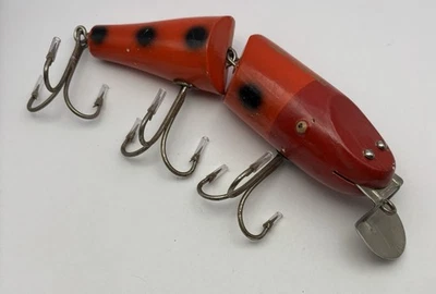 Vintage Creek Chub Jointed Striper Pikie 6830 In Red Head/Orange! Rare! Must See - Image 1 of 4