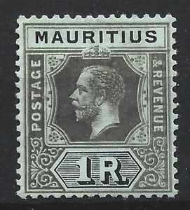 MAURITIUS 1934 Sg 238A, 1R Black & Emerald, Die 1, Mounted Mint. (17) - Bild 1 von 1