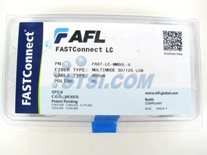 AFL FAST-LC-MM50L-6 FastConnect LC OM3/OM4 Fiber Optic Connector 6-Pack ~STSI - Picture 1 of 2