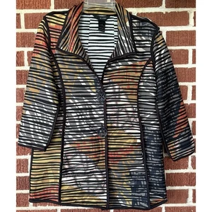 Chaqueta elástica a rayas colorida Ali Miles talla XS - Imagen 1 de 3