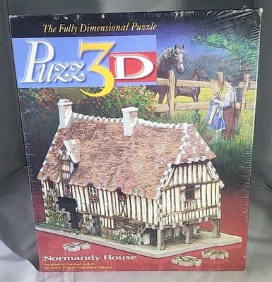 Puzz 3D Normandy House Jigsaw Puzzle Milton Bradley 1995 NEW 225 Pieces Wrebbit - Image 1 of 4