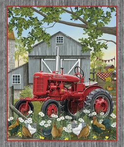 Farmall Traktor Panel American Farm Cotton-Sykel 36x44 cm - Bild 1 von 3