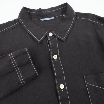 NEW Tommy Bahama RELAX Black 100% Linen Long Sleeve Button Down Shirt Mens XXL - Image 1 of 4