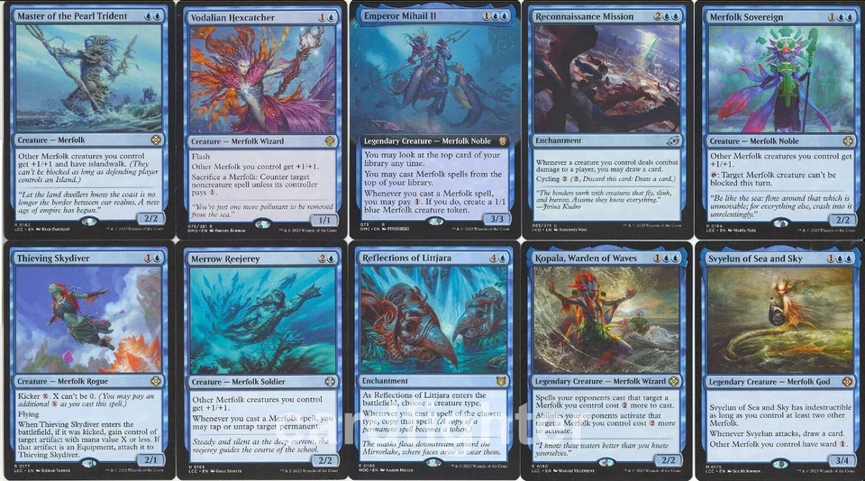 Custom Merfolk Tribal Commander EDH Deck - Emperor Mihail II - MTG Magic - Image 1 of 4